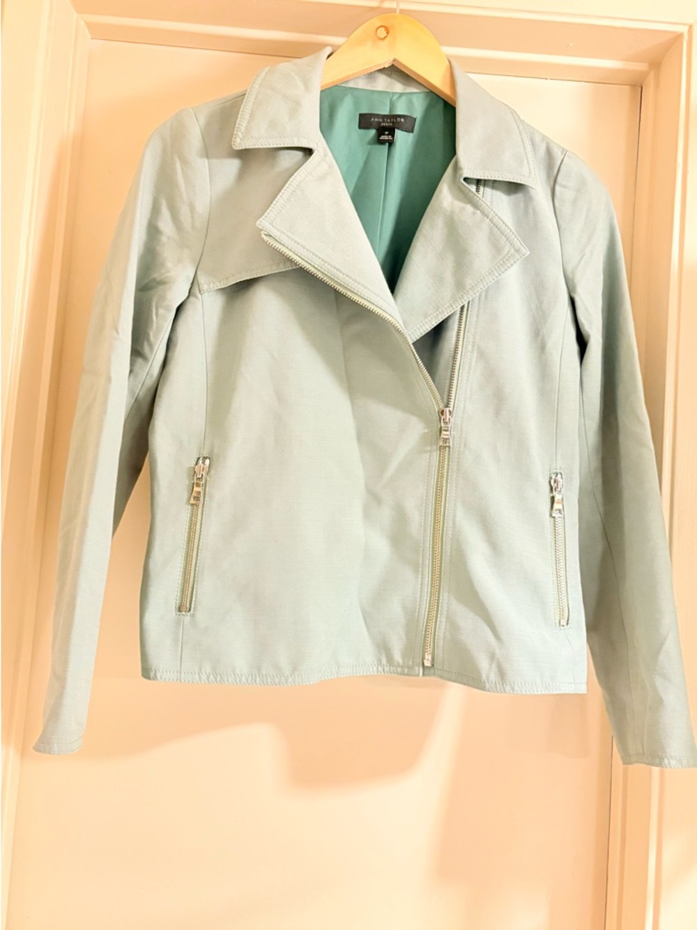Ann Taylor Mint Green Asymmetrical Jacket - Picture 5 of 7